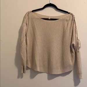Wishlist Sweaters - Beige sweater with sleeve detail Wishlist Sweaters - Beige sweater with sleeve detail